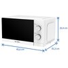 Kuchenka mikrofalowa DAEWOO MD-FA200SW-EU 700W średnica 25.5 cm pojemność 20L Biały Wymiary (GxSxW) [cm] 35.3 x 45.6 x 26.4