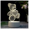 Lampka nocna EXTRALINK Miś serce 3D USB Barwa światła Ciepła biel