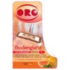 Etykieta produktu przedstawia logo "ORO" na tle podłogi, mop oraz napisy: "Bodenglanz", "MIT ORANGENÖL", "PŁYN 1L", "DO PODŁÓG WSZELKIEGO TYPU MYJE, PIELĘGNUJE, NADAJE POŁYSK", "Z OLEJKIEM POMARAŃCZOWYM", a także "NIEMIECKA JAKOŚĆ". Na dole widoczne są po