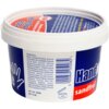 Plastikowy pojemnik z białą pokrywką zawiera produkt "Pasta do mycia rąk ORO 500 ml". Na etykiecie widoczny jest skład produktu oraz kod kreskowy, a także piktogram sugerujący okres przydatności 12 miesięcy po otwarciu.