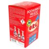 Czerwone opakowanie produktu "Pochłaniacz wilgoci ORO AD201 450 g + Pojemnik" z widocznym logo ORO oraz tekstem informacyjnym dotyczącym sposobu użycia i ostrzeżeń. Na opakowaniu znajdują się również ilustracje trzech butelek preparatów oraz symbole wskazujące na zastosowanie produktu.