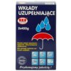 Opakowanie produktu "Pochłaniacz wilgoci ORO AD204 2 x 450 g" z napisem "WKŁADY UZUPEŁNIAJĄCE" oraz logo "ORO PERFEKT". Widoczne są ikony przedstawiające różne zastosowania, a także tekst: "Wysoka jakość absorbentu zapewnia kilkumiesięczne użytkowanie. Nie wymaga zasilania ani innych urządzeń. Przekonujemy jakością!".
