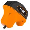 Na zdjęciu widoczna jest polerka w kolorze pomarańczowym z czarnymi elementami, z logo "NEO TOOLS" na górnej części. Produkt ma metalowy gwint na dolnej części obudowy.