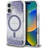 Etui GUESS HC Resin Bottom Glitter MagSafe do Apple iPhone 16 Fioletowy