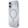 Etui GUESS HC Resin Bottom Glitter MagSafe do Apple iPhone 16 Srebrny Seria telefonu iPhone