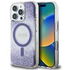 Etui GUESS HC Resin Bottom Glitter MagSafe do Apple iPhone 16 Pro Fioletowy