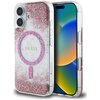 Etui GUESS HC Resin Bottom Glitter MagSafe do Apple iPhone 16 Różowy