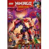 Na zdjęciu znajduje się opakowanie zestawu LEGO NINJAGO o nazwie "Dragons Rising" z modelem smoka chaosu. Widoczny jest napis "8+ 71832 Thunderfang Dragon of Chaos 668 pcs" oraz postacie z serii NINJAGO, takie jak Lloyd, Sora, Arin, Nya, Wu, Rapton i Tyra