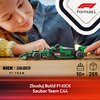 Na zdjęciu znajduje się model bolidu F1 z klocków, z widocznymi napisami "KICK" i "MASCOT WORKWEAR" na jego boku. W prawym dolnym rogu widnieje tekst: "Zbuduj Bolid F1 KICK Sauber Team C44", a obok ikony sugerujące wiek 10+ i liczbę elementów 259.