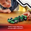 Na zdjęciu znajduje się zielono-czarny model bolidu F1 z klocków, z widocznym napisem "KICK" na boku. Na dole zdjęcia widnieje tekst: "Dzieci mogą odgrywać emocjonujące wyścigi F1".