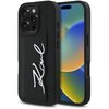 Etui KARL LAGERFELD HC Grained PU Cardslot Metal Signature do Apple iPhone 16 Pro Czarny