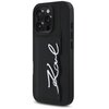 Etui KARL LAGERFELD HC Grained PU Cardslot Metal Signature do Apple iPhone 16 Pro Czarny Seria telefonu iPhone