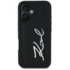 Etui KARL LAGERFELD HC Grained PU Cardslot Metal Signature do Apple iPhone 16 Czarny Model telefonu iPhone 16