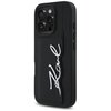 Etui KARL LAGERFELD HC Grained PU Cardslot Metal Signature do Apple iPhone 16 Pro Max Czarny Seria telefonu iPhone