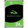 Na zdjęciu znajduje się dysk twardy z zieloną etykietą, na której widnieje logo "SEAGATE" oraz napis "BARRACUDA" z symbolem ryby. W dolnej części etykiety znajduje się oznaczenie pojemności "24TB".