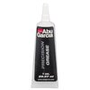 Przedstawiony jest biały pojemnik z wąską końcówką, na którym widnieje czarne tło z białym tekstem. Na etykiecie znajduje się napis: "Abu Garcia PRECISION GREASE 1 oz. 29.57 ml www.abugarcia.com".