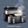 Air Fryer Frytkownica beztłuszczowa PHILIPS Ovi Dual Basket NA555/00 podwójny kosz gotowanie na parze i ponad 1000 przepisów Funkcje Programator czasowy, Regulacja temperatury, Gotowanie na parze