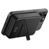 Czarny powerbank ECOFLOW Rapid Magnetic 10000 mAh 65W z wyświetlaczem pokazującym "80.00% 01:40:24" oraz podpórką z napisem "ECOFLOW". Obok powerbanka znajduje się smartfon z trzema obiektywami aparatu.