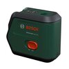 Zielony laser krzyżowy z czerwonym logo "BOSCH" oraz napisem "Advanced Level 2G" na obudowie, posiada czerwony przełącznik z oznaczeniami "ON" i "OFF". Na górze urządzenia znajdują się dwa przyciski z symbolami.