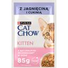 Karma dla kota CAT CHOW Kitten z Jagnięcina z Cukinią w sosie (26 x 85 g) Opakowanie Saszetka