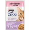 Karma dla kota CAT CHOW Sensitive z Łososiem i cukinią w sosie (26 x 85 g) Opakowanie Saszetka