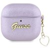 Etui na słuchawki GUESS Metallic Script Charm do Apple Airpods 4 Fioletowy Wodoodporność Nie