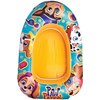 Dmuchany ponton z motywem z bajki "Psi Patrol" w kolorze niebieskim z żółtym wnętrzem, ozdobiony wizerunkami postaci z bajki. Na dole widoczny jest napis "Paw Patrol".