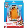 Opakowanie pontonu dmuchanego z motywem "Psi Patrol" przedstawia kolorowy ponton z postaciami z bajki, a na dole widnieje napis "INFLATABLE BOAT 3-6 YEARS". Logo "SAMBRO" znajduje się w lewym dolnym rogu, a w prawym górnym rogu jest oznaczenie "Plastic Fr