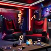 Fotel DIABLO CHAIRS X-Bager Czarno-Czerwony Konstrukcja Dmuchana