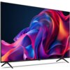 Telewizor SHARP 50GK4745E 50" LED 4K prezentuje na ekranie dynamiczną grafikę w intensywnych kolorach, takich jak fiolet, róż i pomarańcz. Na dolnej ramce widoczne są napisy "AQUOS" oraz "SHARP".