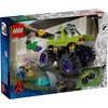 Pudełko zestawu LEGO przedstawia zielony monster truck z dużymi kołami, na którym widnieje napis "HULK SMASH!". Obok pojazdu znajdują się dwie figurki oraz niebieski sześcian, a w lewym górnym rogu widnieje logo LEGO i numer zestawu 76312.