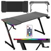 Biurko gamingowe SHADOW GAMER 2.0 LED RGB + Podkładka Czarny Struktura blatu Włókno węglowe