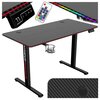 Biurko gamingowe SHADOW GAMER 2.0 LED RGB Czarny Uchwyty Uchwyt na napoje