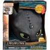 Czarna, interaktywna maska smoka z filmu "How to Train Your Dragon" z dużymi zielonymi oczami, umieszczona w opakowaniu z napisem "BLAST AND ROAR TOOTHLESS MASK". Na opakowaniu widnieje również napis "TRY ME! ESSAIE-MOI! PRUÉBAME!" oraz ostrzeżenie: "WARN