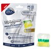 Opakowanie produktu "CARE+PROTECT Triple Power Pod" zawiera sześć kapsułek do czyszczenia zmywarek i pralek, z napisem "Descaler & Degreaser" oraz informacją "Once a month 6x". Widoczne są również logotypy producentów Candy, Haier i Rosieres.