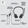 Słuchawki LOGITECH H390 Nauszne, Dźwięk przestrzenny Czarny Pasmo przenoszenia max. [Hz] 20000