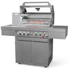 Grill gazowy KOLER Krone S3 Silver 21.6 kW 74 x 47 cm Funkcje Kółka, Pokrywa, Półki boczne, Termometr