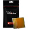Czarne opakowanie z napisem "TG Kapton Insulation Sheet" oraz pomarańczowym logo i tekstem "thermal grizzly" i "www.thermal-grizzly.com". Obok opakowania widoczne są przezroczyste arkusze w kolorze pomarańczowym.