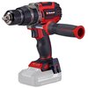 Czarno-czerwona wiertarko-wkrętarka z metalowym uchwytem wiertarskim i ergonomiczną rękojeścią. Na obudowie widoczne jest logo "Einhell Professional", a na baterii napis "Li-ion 2.0 Ah 18V Power X-Change".