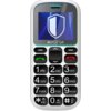 Telefon komórkowy z dużymi przyciskami numerycznymi, na których znajdują się cyfry oraz litery alfabetu. Na ekranie widoczna jest grafika z tarczą, a poniżej znajduje się napis "ALIGATOR".