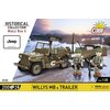 Klocki plastikowe COBI Historical Collection World War II Willys MB & Trailer COBI-3132 Liczba elementów [szt] 200