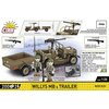 Klocki plastikowe COBI Historical Collection World War II Willys MB & Trailer COBI-3132 Materiał Plastik