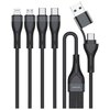 Kabel USB-C/USB-A - 2x USB-C/Micro USB/Lightning 4SMARTS 4w2 1.2 m 15W Czarny