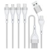 Kabel USB-C/USB-A - 2x USB-C/Micro USB/Lightning 4SMARTS 4w2 1.2 m 15W Biały