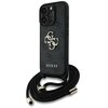 Etui GUESS 4G Big Logo Cord Stap Crossbody do Apple iPhone 16 Pro Czarny