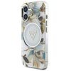 Etui GUESS Glitter Flowers Triangle Buttons MagSafe do Apple iPhone 16 Biały Seria telefonu iPhone