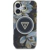 Etui GUESS Glitter Flowers Triangle Buttons MagSafe do Apple iPhone 16 Czarny Model telefonu iPhone 16