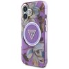 Etui GUESS Glitter Flowers Triangle Buttons MagSafe do Apple iPhone 16 Fioletowy Seria telefonu iPhone