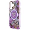 Etui GUESS Glitter Flowers Triangle Buttons MagSafe do Apple iPhone 16 Fioletowy Typ Etui nakładka