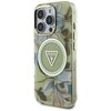 Etui GUESS Glitter Flowers Triangle Buttons MagSafe do Apple iPhone 16 Pro Max Zielony Seria telefonu iPhone